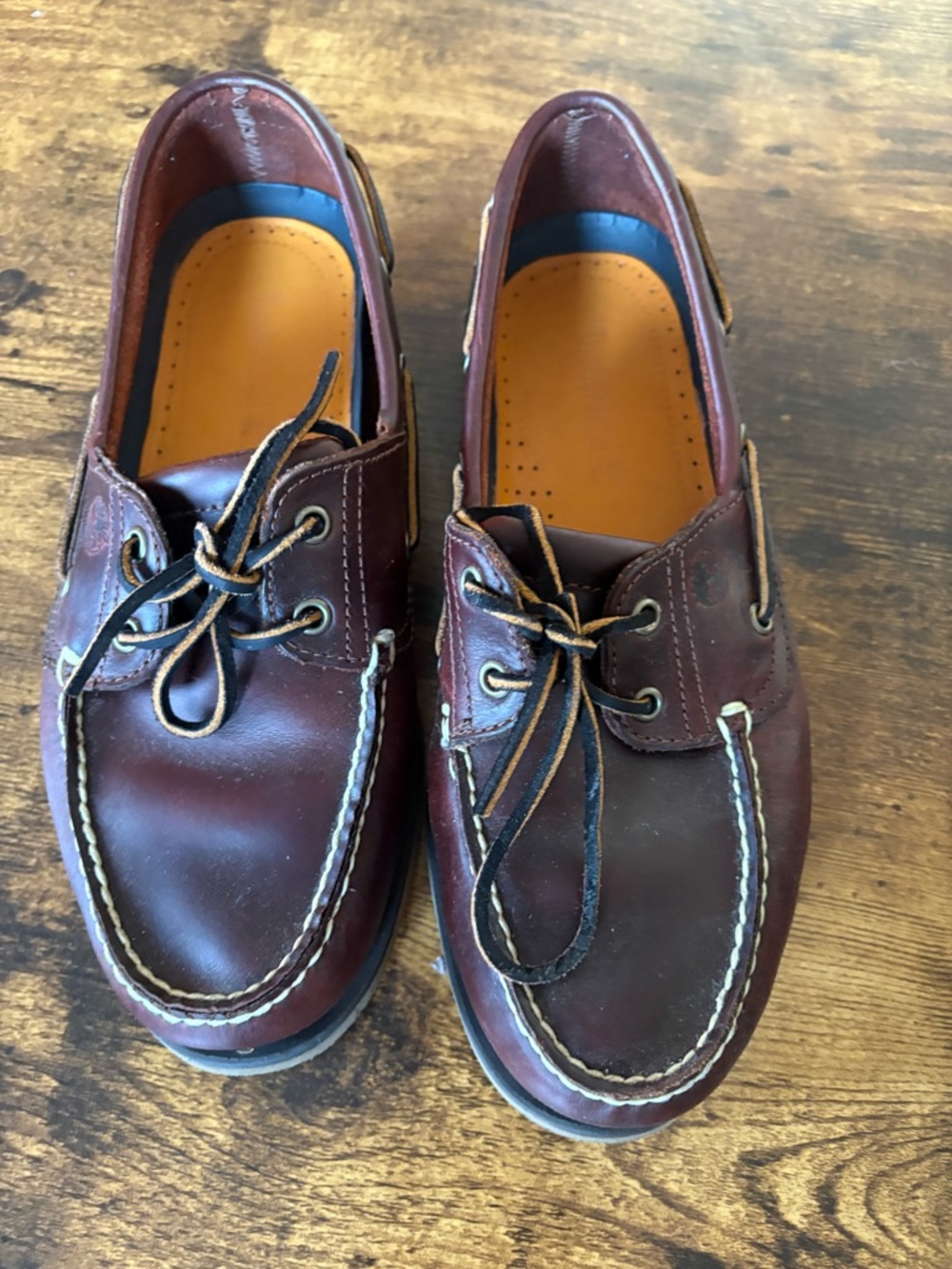 Timberland Men's Burgundy Leather Boat Shoes